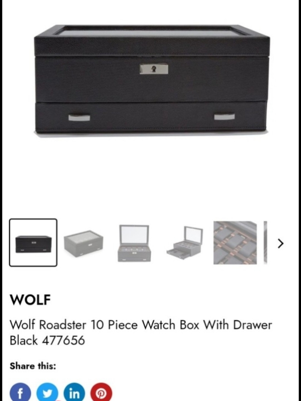 WOLF Black Watch Roll Set with Textured Bands - Picture 11 of 12